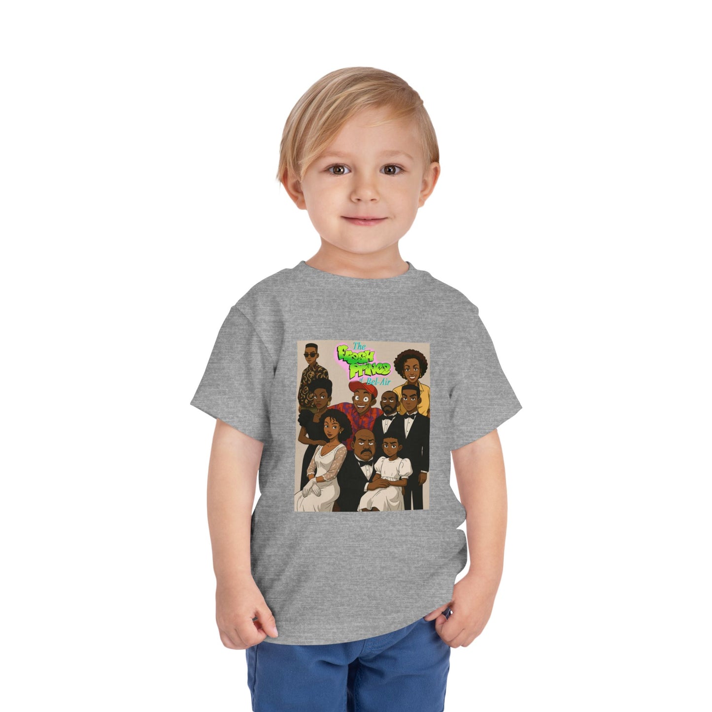 Cool Fresh Prince Cartoon Family Toddler Tee, Fun Kids T-Shirt, Unique Gift for Birthdays, Family Reunion, Playdate Outfit, Everyday Wear