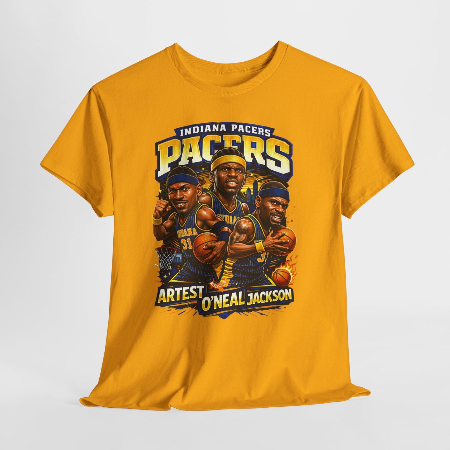Indiana Pacers Vintage Players Graphic Tee — "Pacers" O'Neal & Jackson Tribute