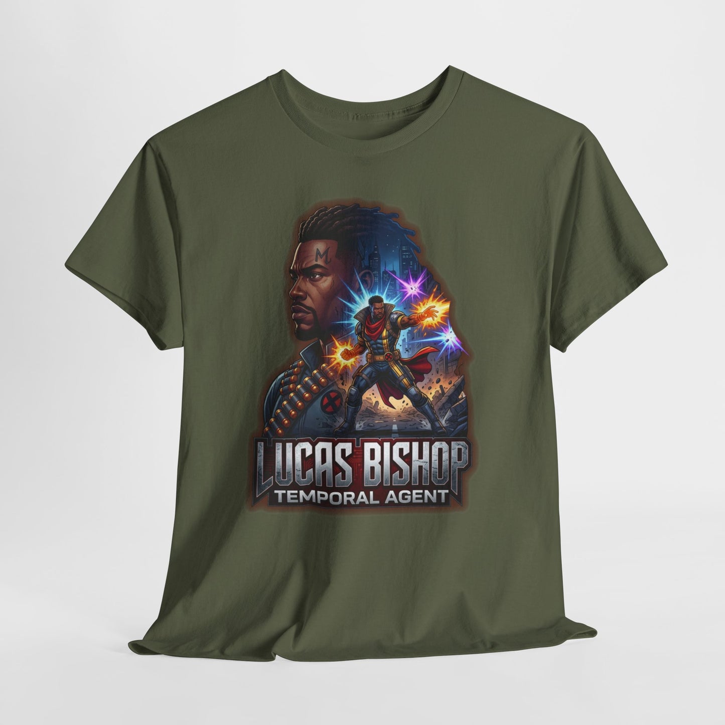 Lucas Bishop Temporal Agent T-Shirt — Retro Sci‑Fi Movie Poster Tee
