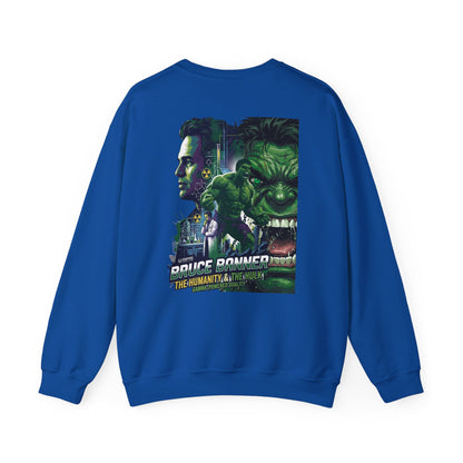 Hulk Graphic Crewneck Sweatshirt — Bruce Banner Movie Poster Design