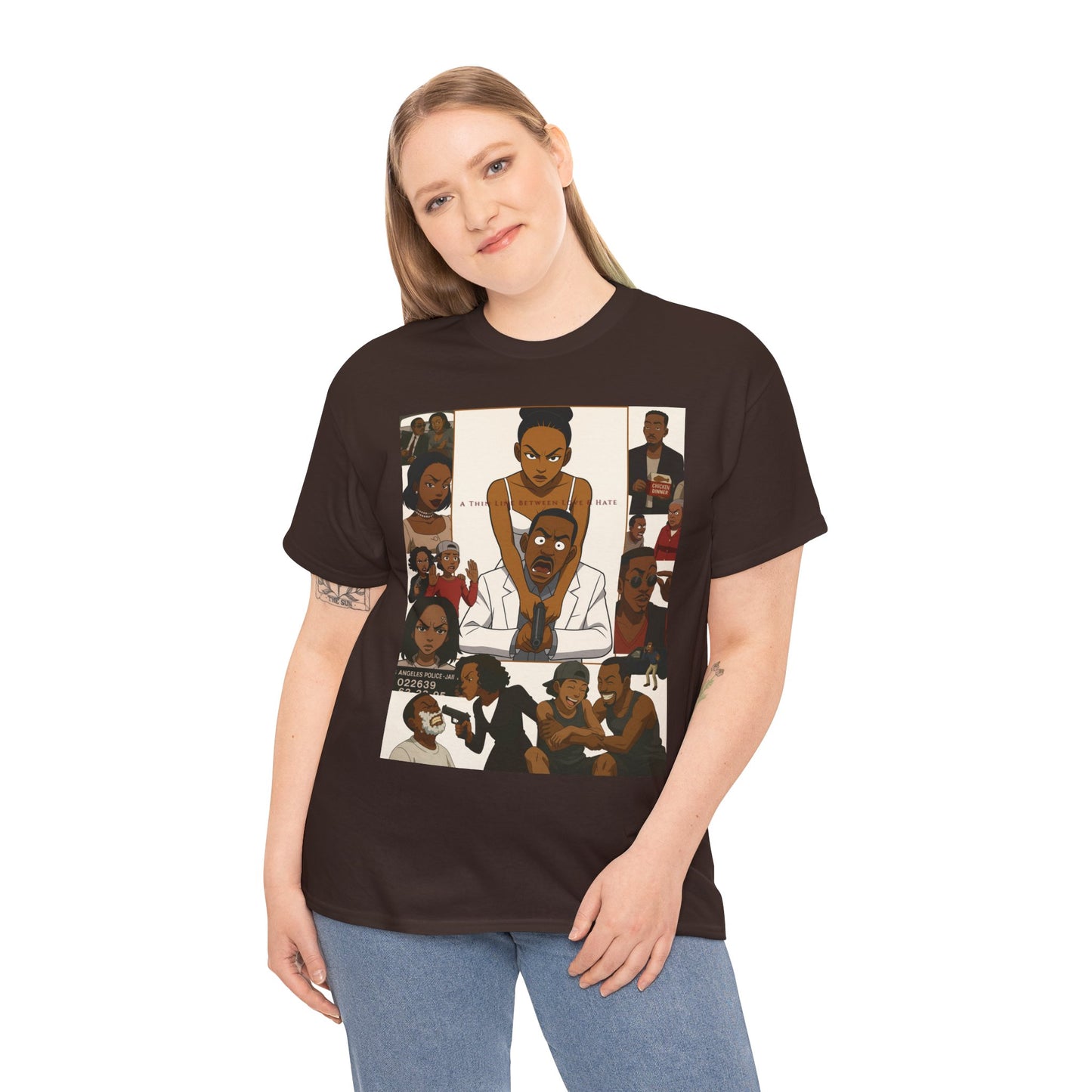 "A Thin Line" Unisex Heavy Cotton Tee - Artistic Tribute Design