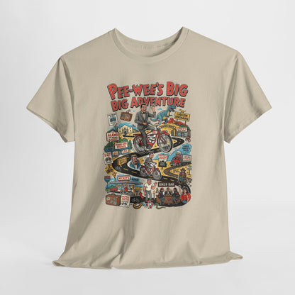 Pee-wee’s Epic Road Trip: A Collage of Adventure Graphic Tee