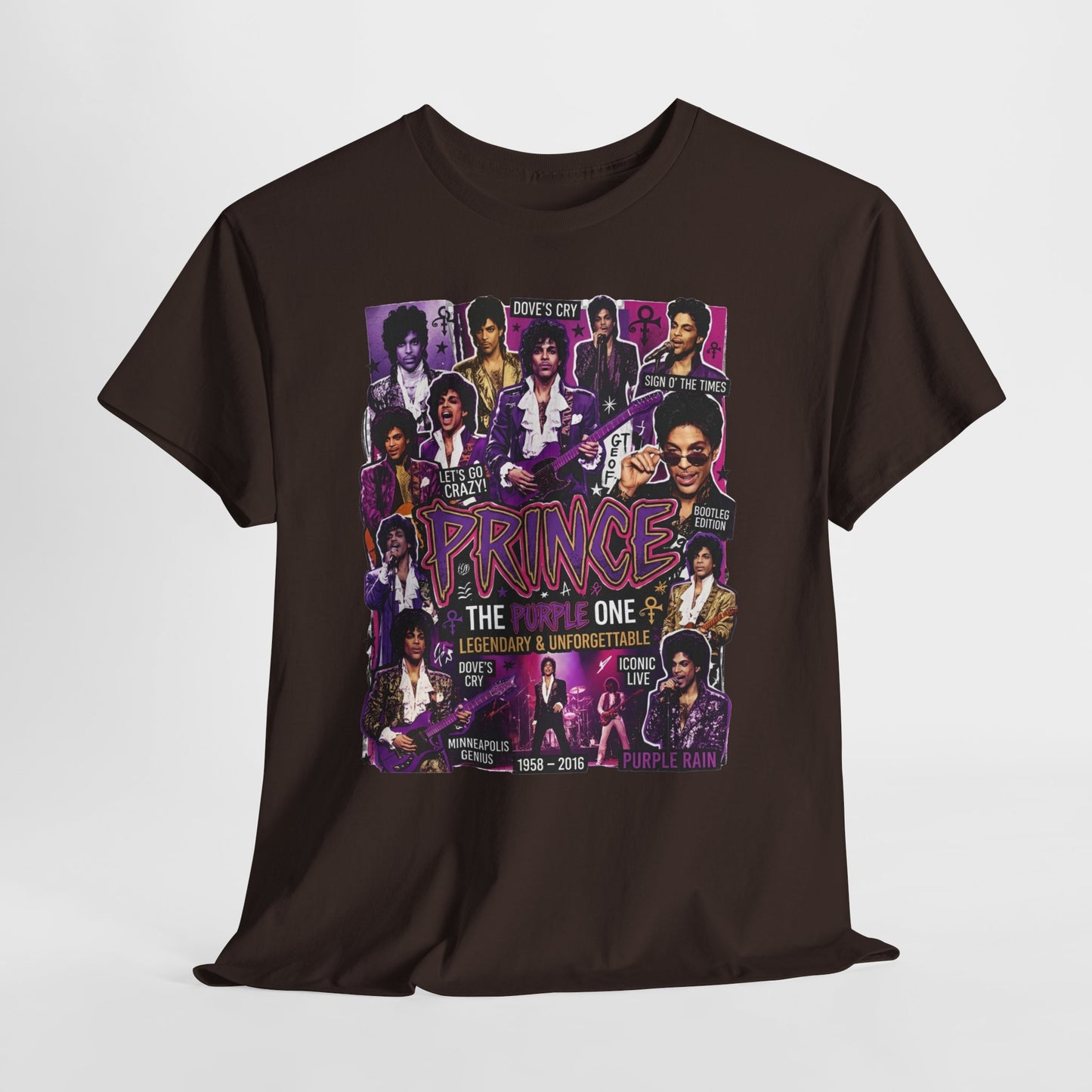 Prince Tribute T-Shirt – 'Prince The One' Collage Graphic Tee