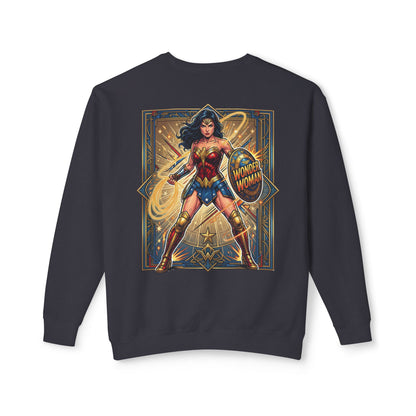 Wonder Woman Crewneck Sweatshirt — Retro Heroine Graphic Pullover