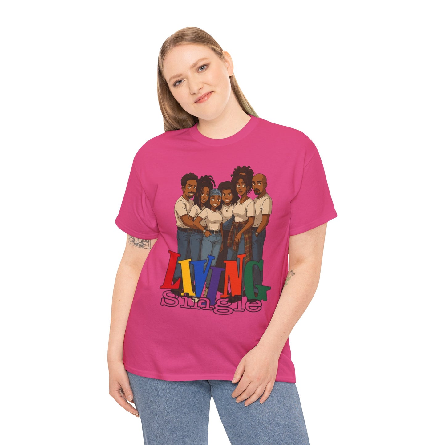 Living Single Unisex Heavy Cotton Tee - Nostalgic TV Show T-Shirt for Fans