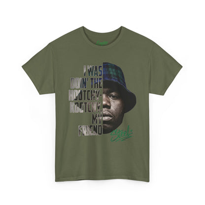 Steel "Juice" Graphic Tee — “I Was Doin’ The Hootchy-Kootchy, My Friend” Vintage Hip-Hop Portrait
