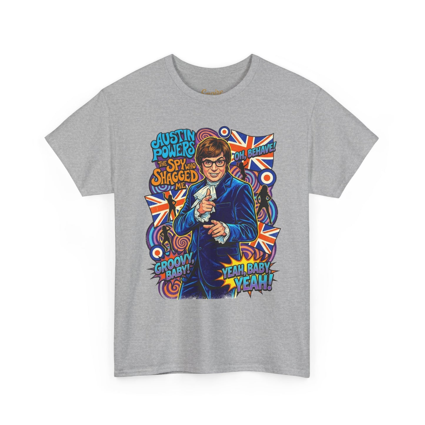 Austin Powers Retro Graphic Tee — "Yeah Baby!" Psychedelic 60s Pop Art T-Shirt