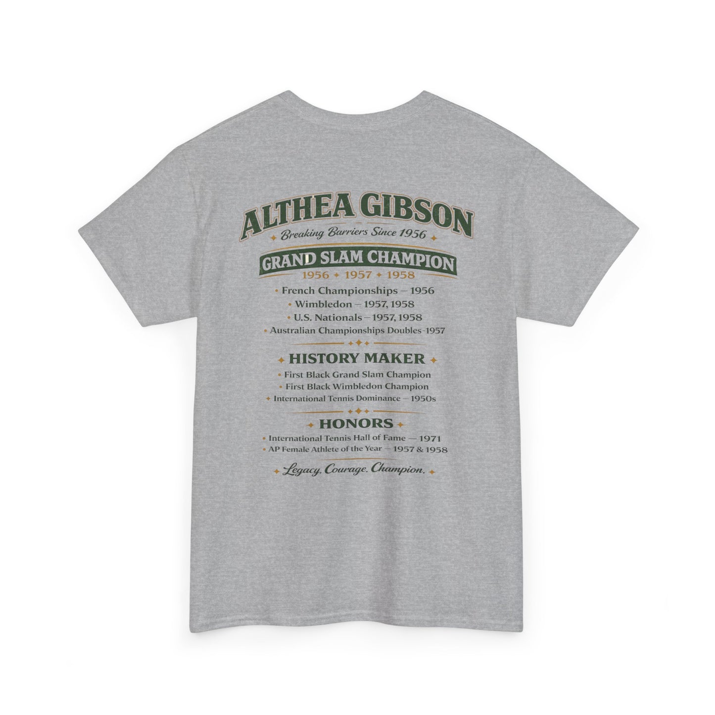 Althea Gibson 'Breaking Barriers' Tennis T-Shirt — Vintage Grand Slam Champion Tribute