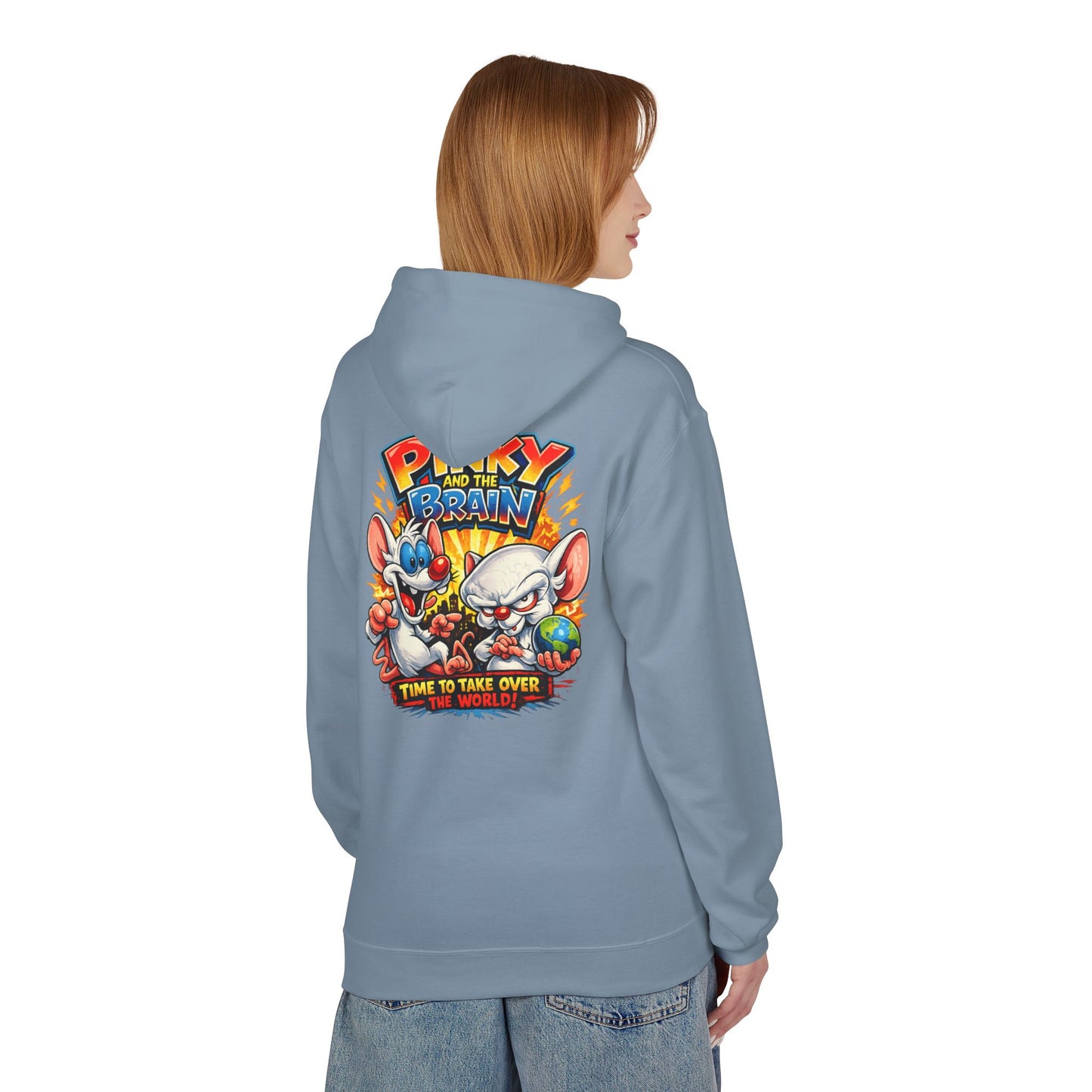 Pinky and the Brain "Time to Take Over the World" Midweight Softstyle Fleece Hoodie