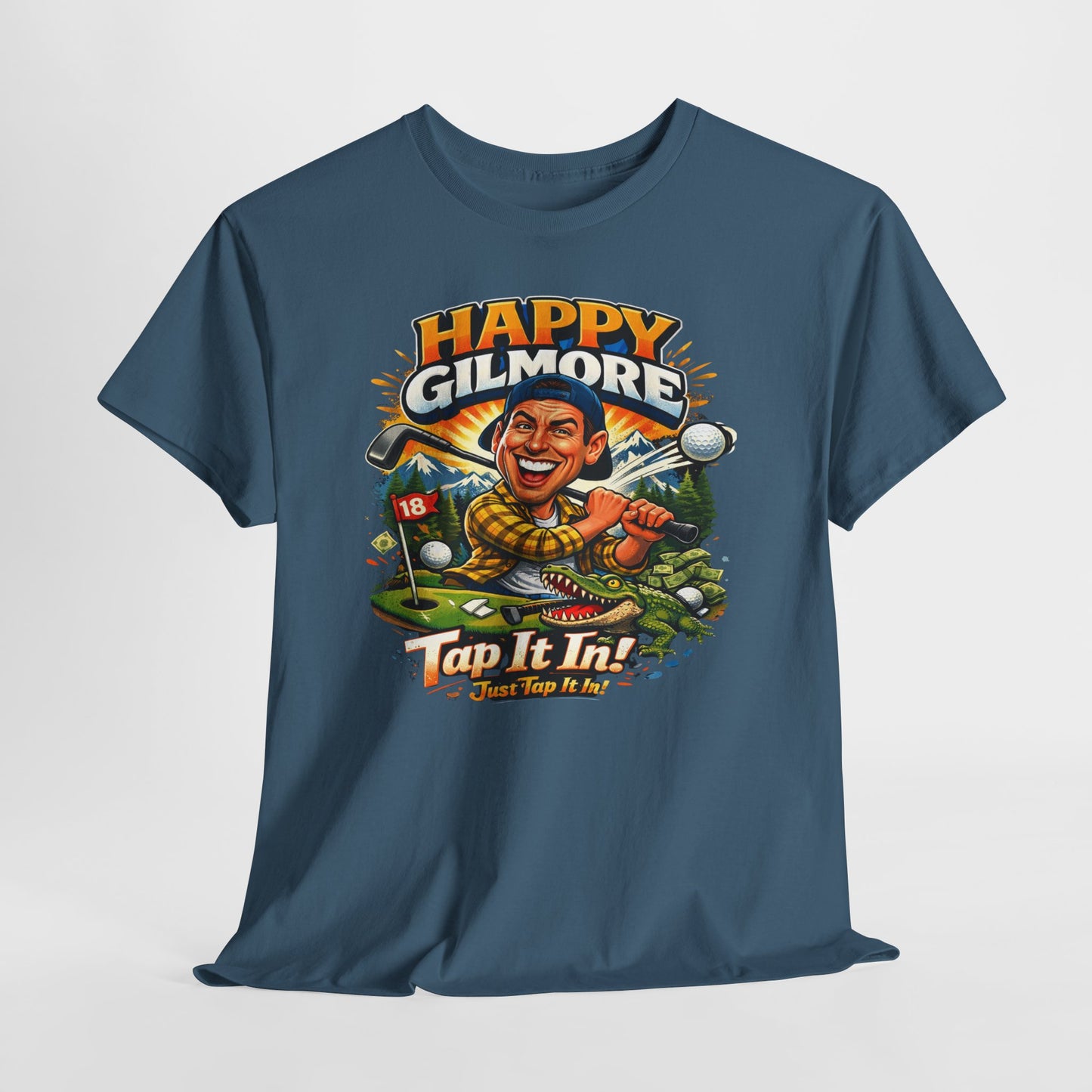 Happy Gilmore Golf T-Shirt — Vintage Funny Movie Golf Tee (‘Tap It In’ Design)