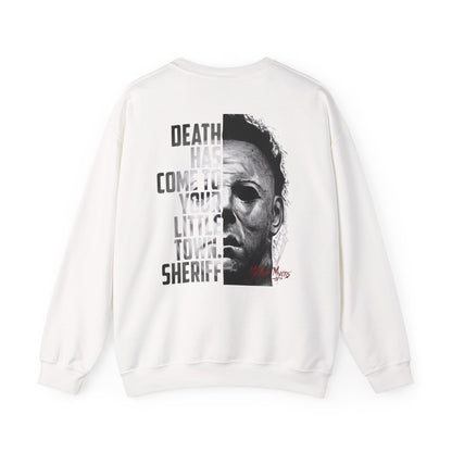 Horror Michael Myers "Death Has Come to Your Little Town, Sheriff" Back Print