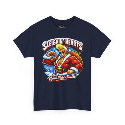 Johnny B 'Sleighin' Hearts' Christmas Tee — 'Where The Ho Ho Hos At' Holiday T-Shirt
