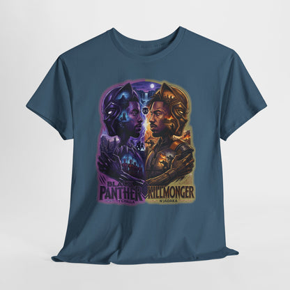 Black Panther vs Killmonger Graphic Tee — Retro Superhero Movie Poster T-Shirt