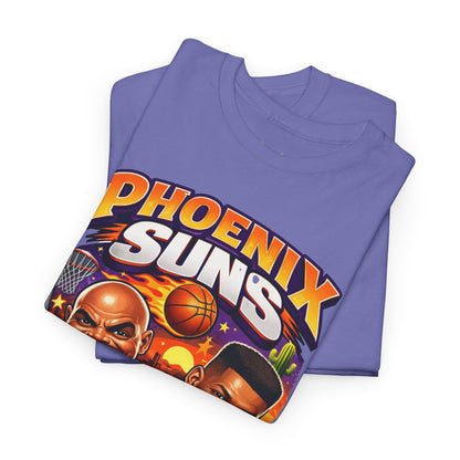 Phoenix Suns Barkley & K.J. Graphic Tee — Retro Basketball Cartoon Shirt