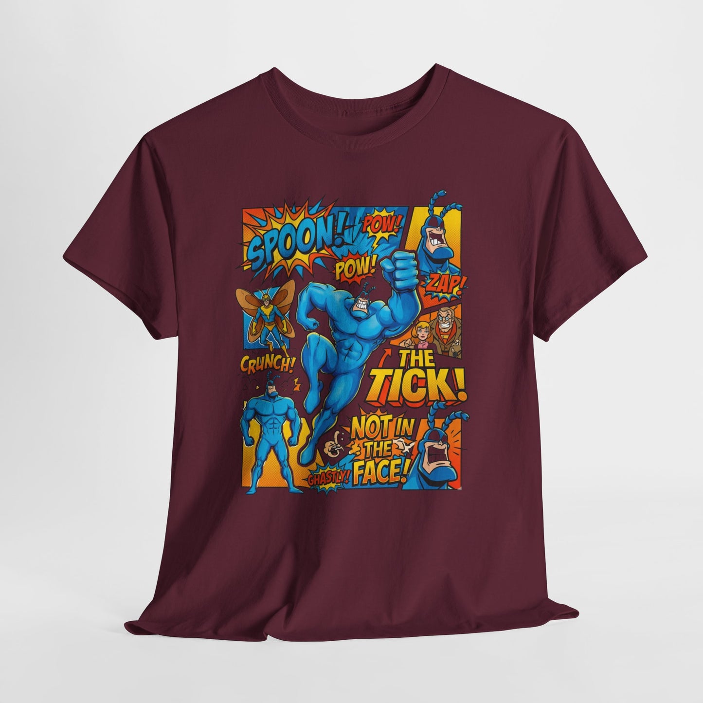 The Tick Comic Panel T-Shirt — Retro Superhero Graphic Tee