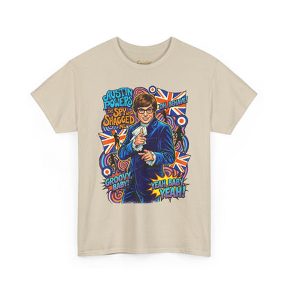 Austin Powers Retro Graphic Tee — "Yeah Baby!" Psychedelic 60s Pop Art T-Shirt
