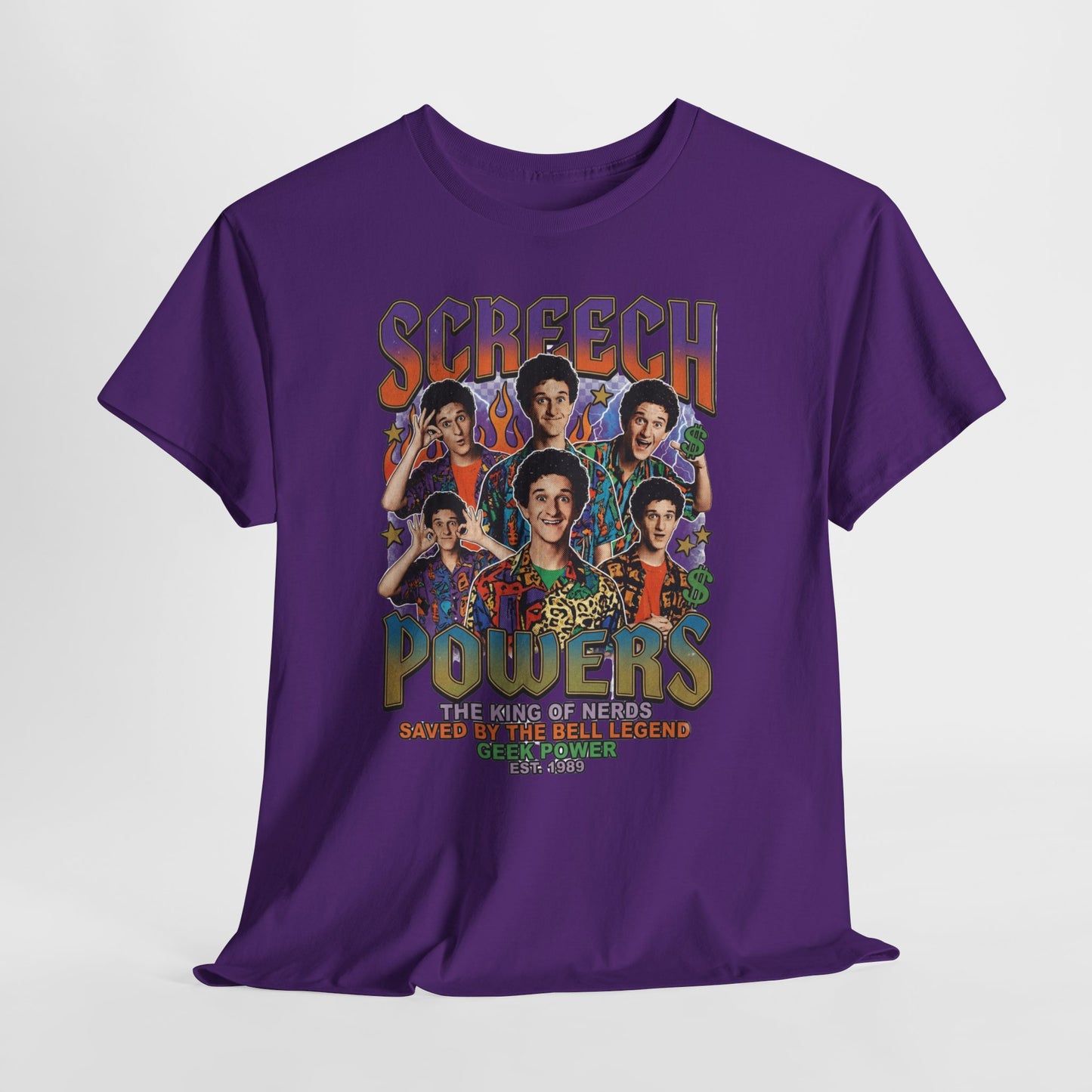 Screech Powers Retro Cast Portrait Tee — Vintage TV Show Graphic T‑Shirt