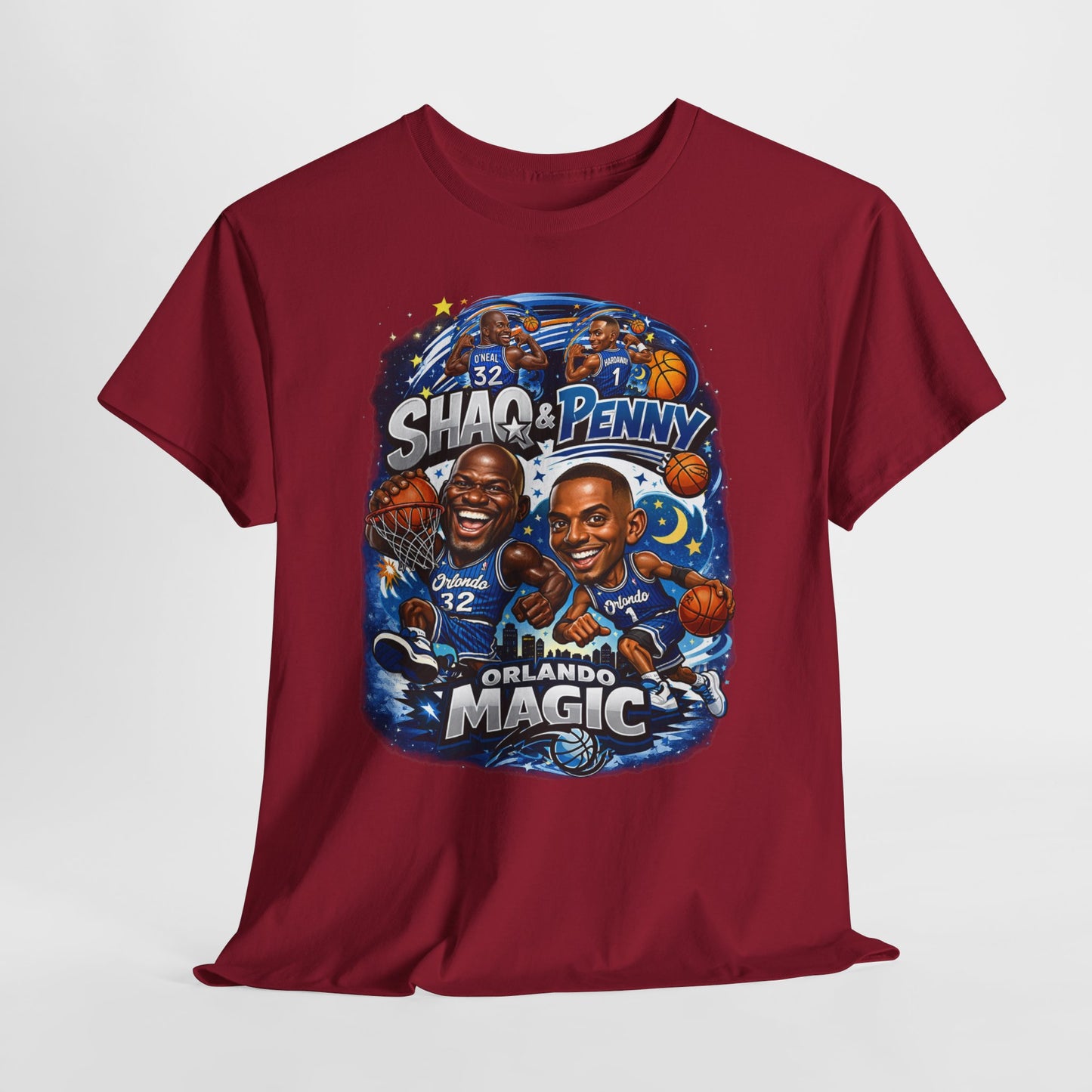 Orlando Magic Basketball Tee — Shaq & Penny Retro Cartoon Design
