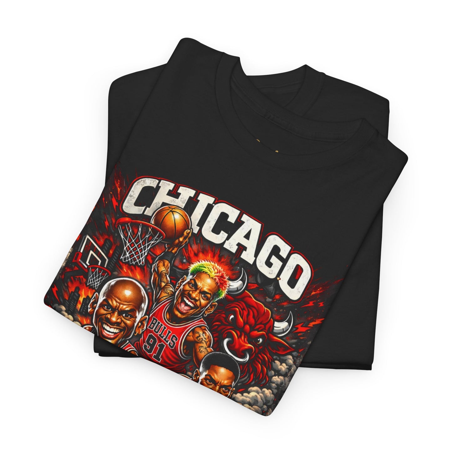 Chicago Bulls Retro Players Graphic Tee — Vintage Basketball Team Shirt