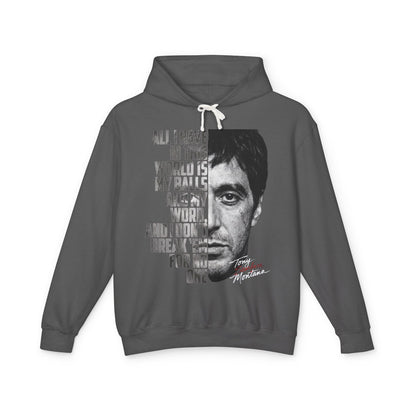 Tony Montana Hoodie — 'All I Have in This World...' Scarface Portrait Quote Pullover