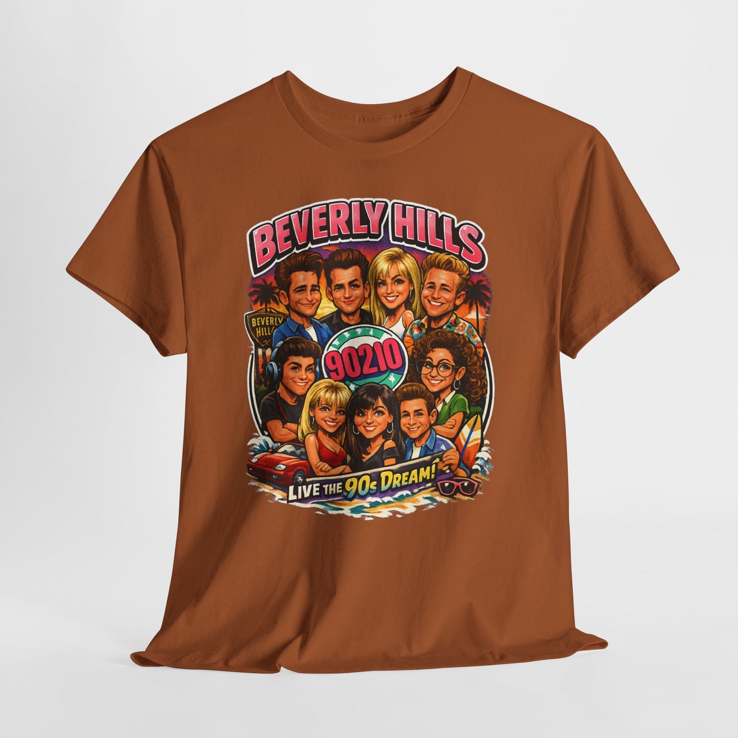 90s TV Cast Graphic Tee — 'Beverly Hills 90210' Retro Reunion Shirt