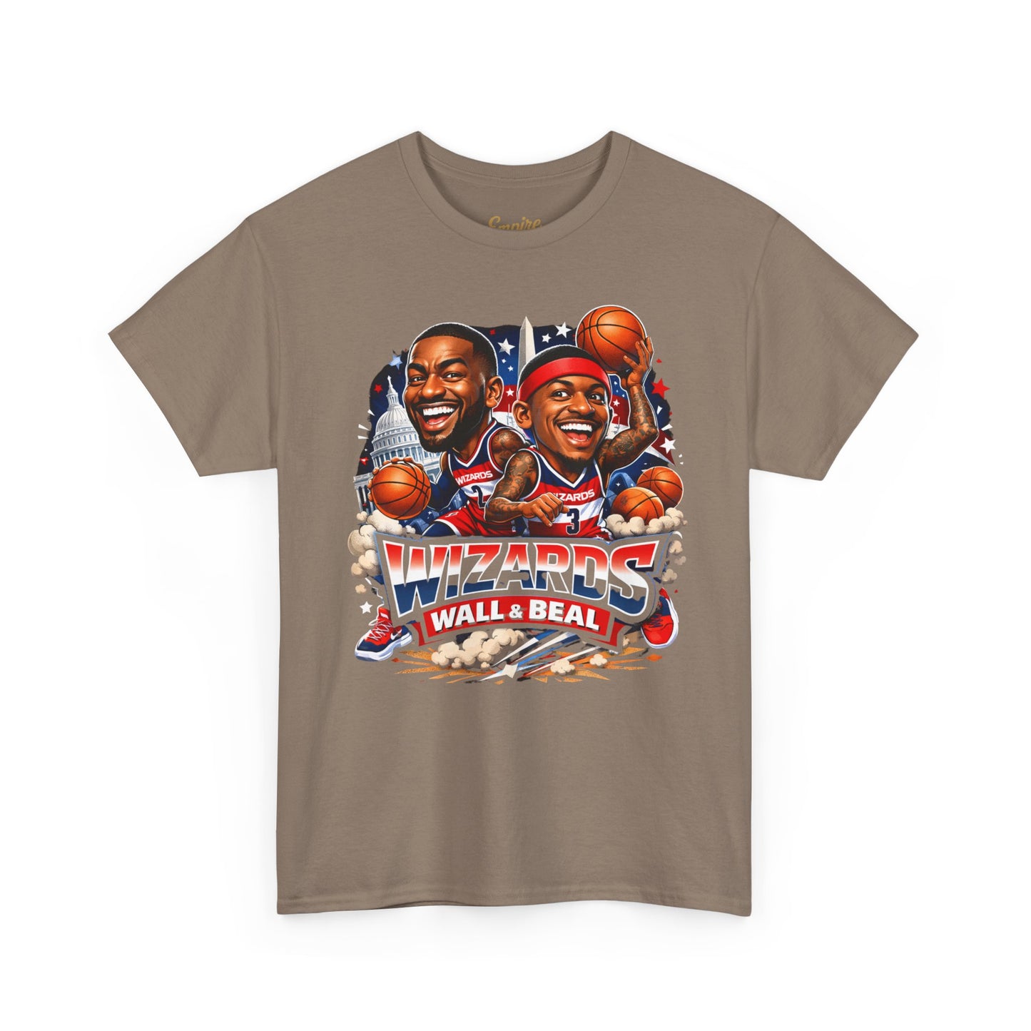 Wizards Basketball Vintage Player Caricature Tee – Wall & Ball Fan Shirt