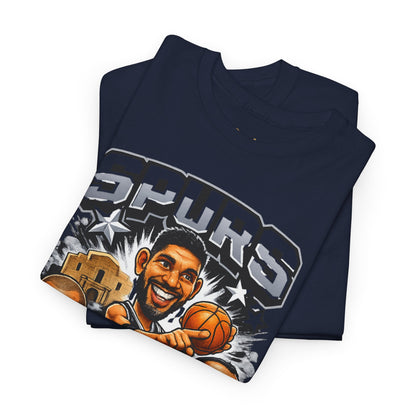 Spurs Legends T-Shirt — Parker, Duncan & Ginobili Cartoon Basketball Tee
