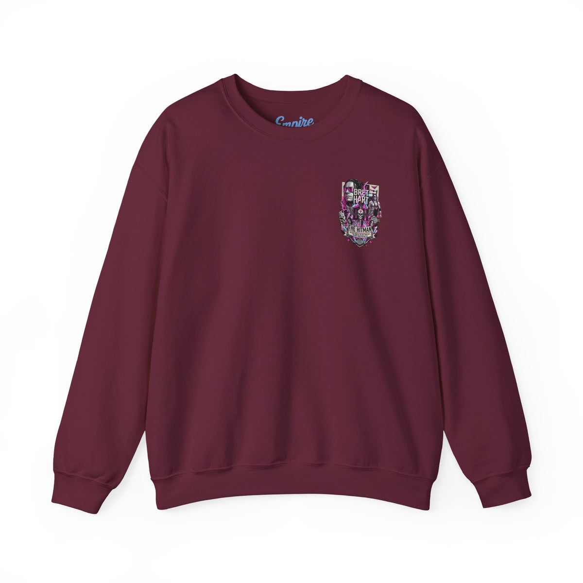 Retro Wrestling Crewneck Sweatshirt – 'The Hitman' Neon Bret Hart Graphic