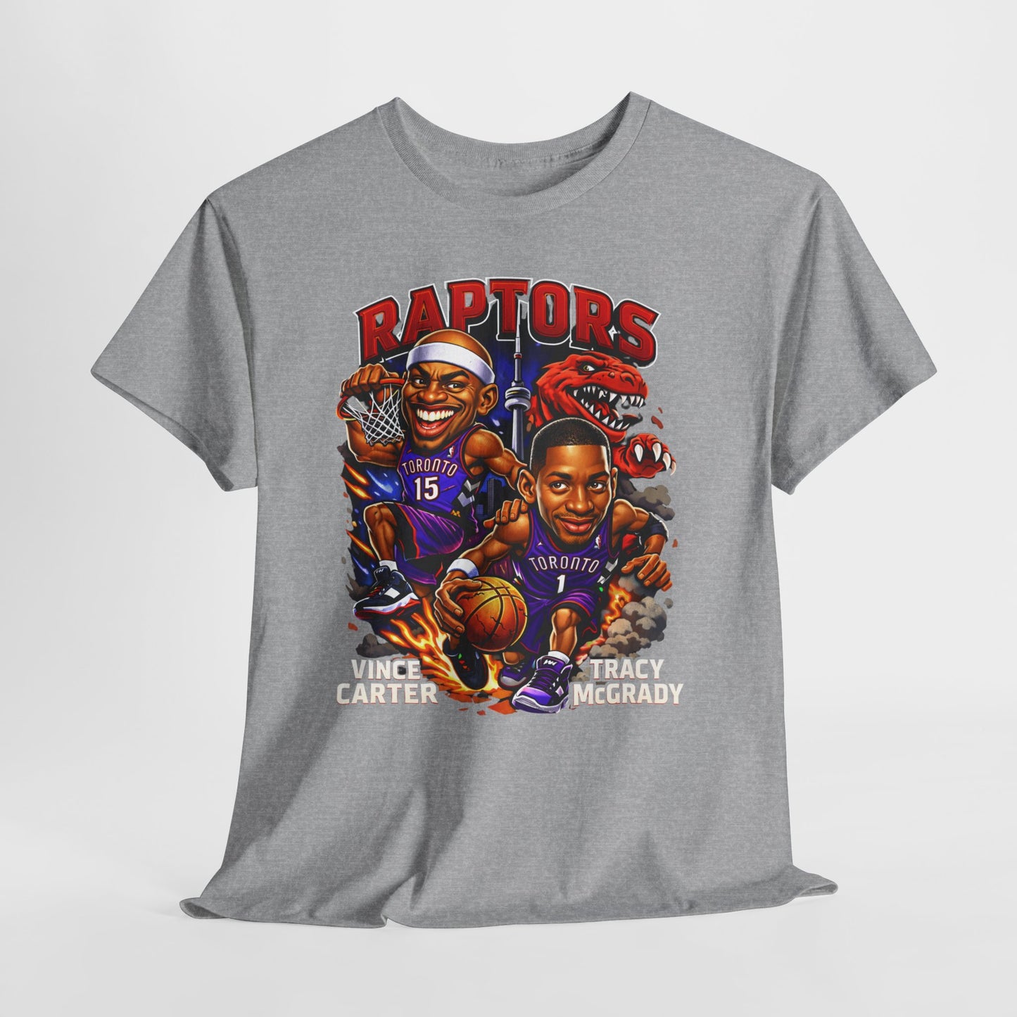 Raptors Basketball Tee — Vintage Cartoon Players Graphic Shirt