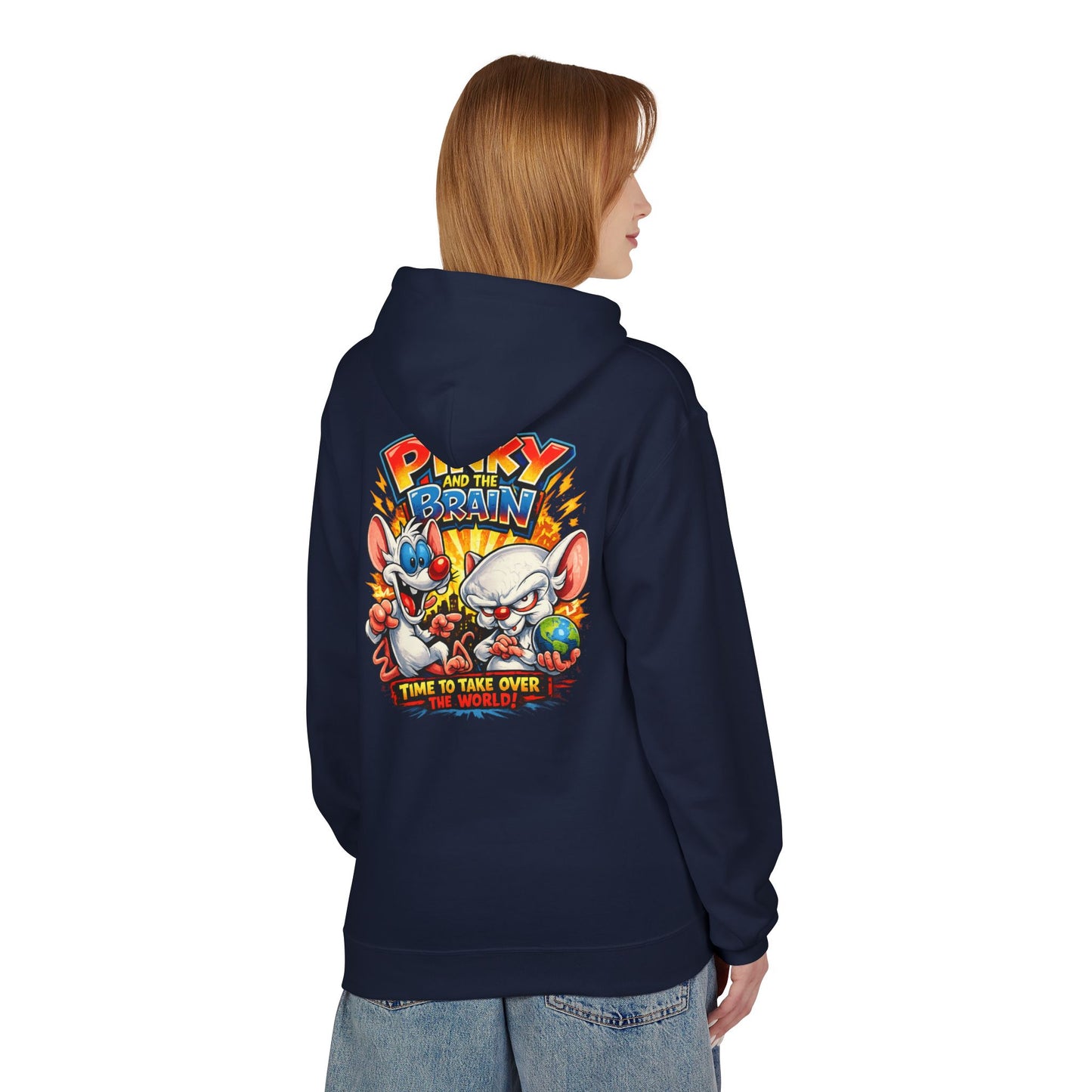 Pinky and the Brain "Time to Take Over the World" Midweight Softstyle Fleece Hoodie
