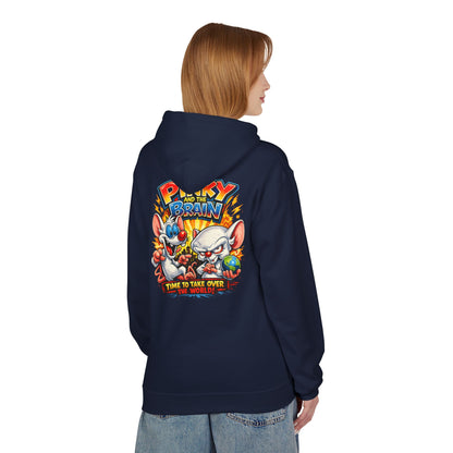 Pinky and the Brain "Time to Take Over the World" Midweight Softstyle Fleece Hoodie