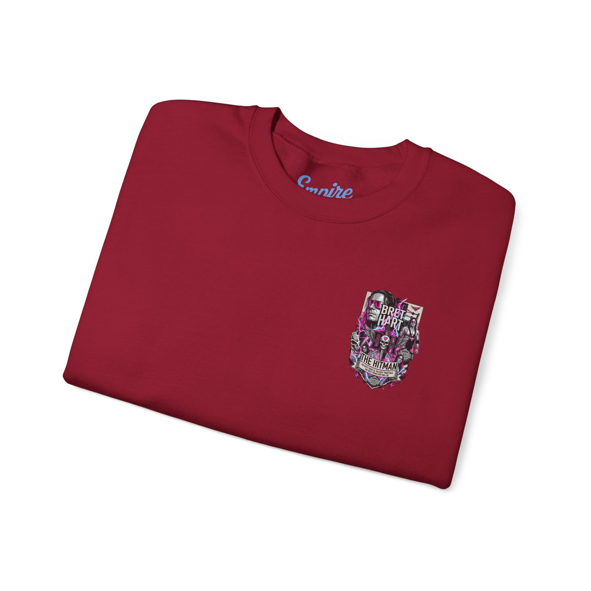 Retro Wrestling Crewneck Sweatshirt – 'The Hitman' Neon Bret Hart Graphic