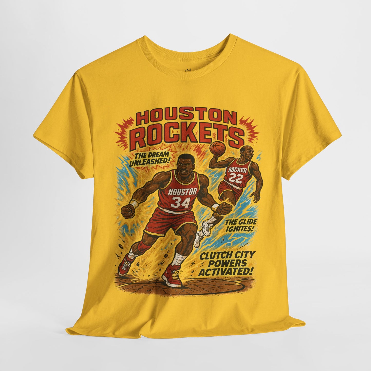 Houston Rockets Unisex Heavy Cotton Tee | Vintage Sports Shirt, Basketball Gift, Retro Sports Tee, Casual Wear, Fan Apparel