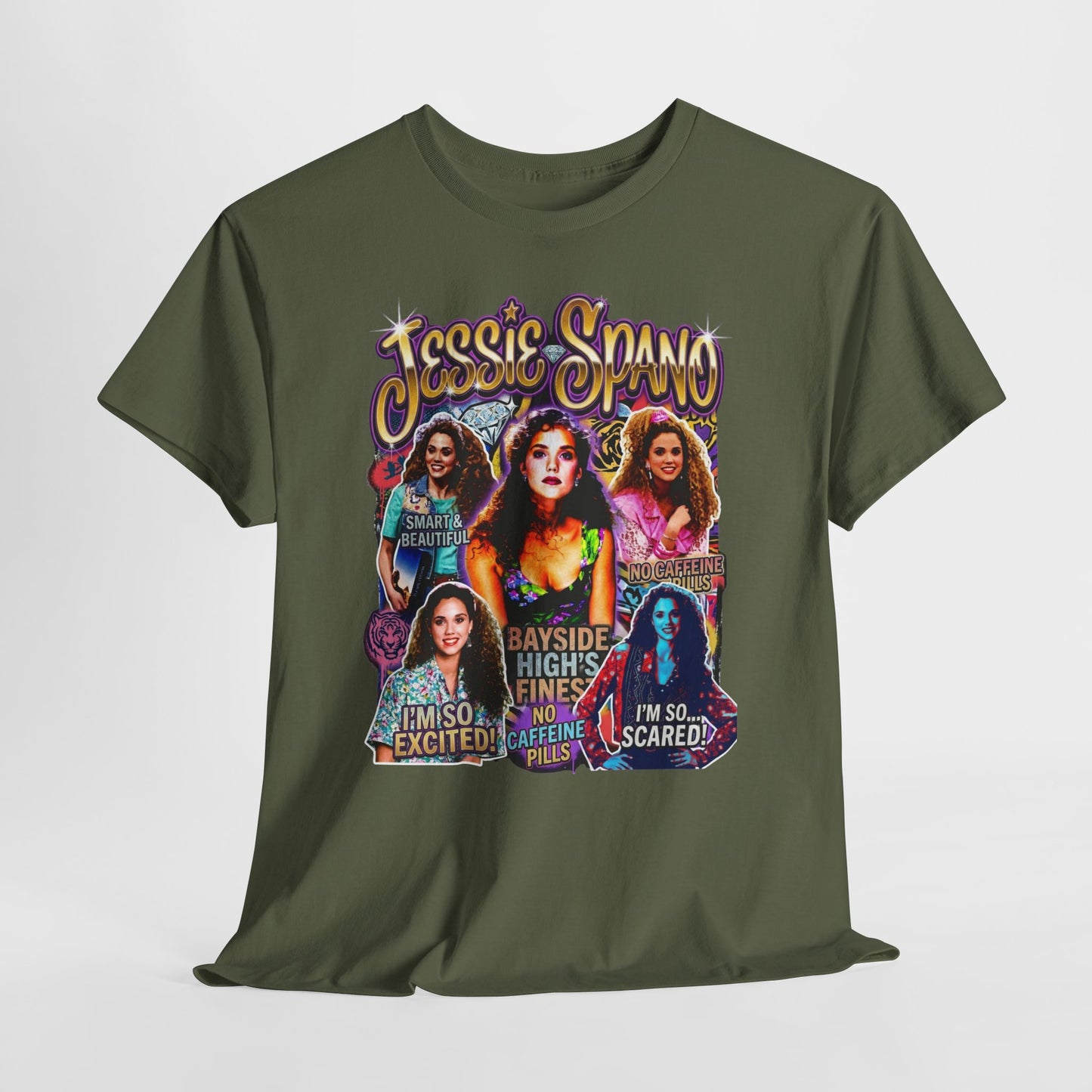 Retro Collage Graphic Tee — Jessie Spano Vintage TV Quote Shirt