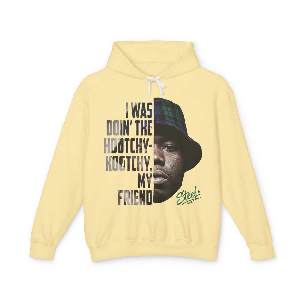 Steel "Juice" Hootchy Kootchy Hoodie – Vintage Movie Portrait Pullover