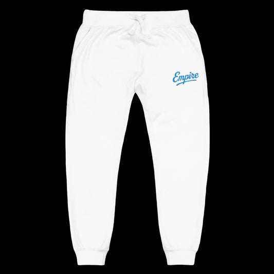 Empire Signature Embroidered Sweatpants — Minimal Fleece with Carolina Blue 'Empire' Logo