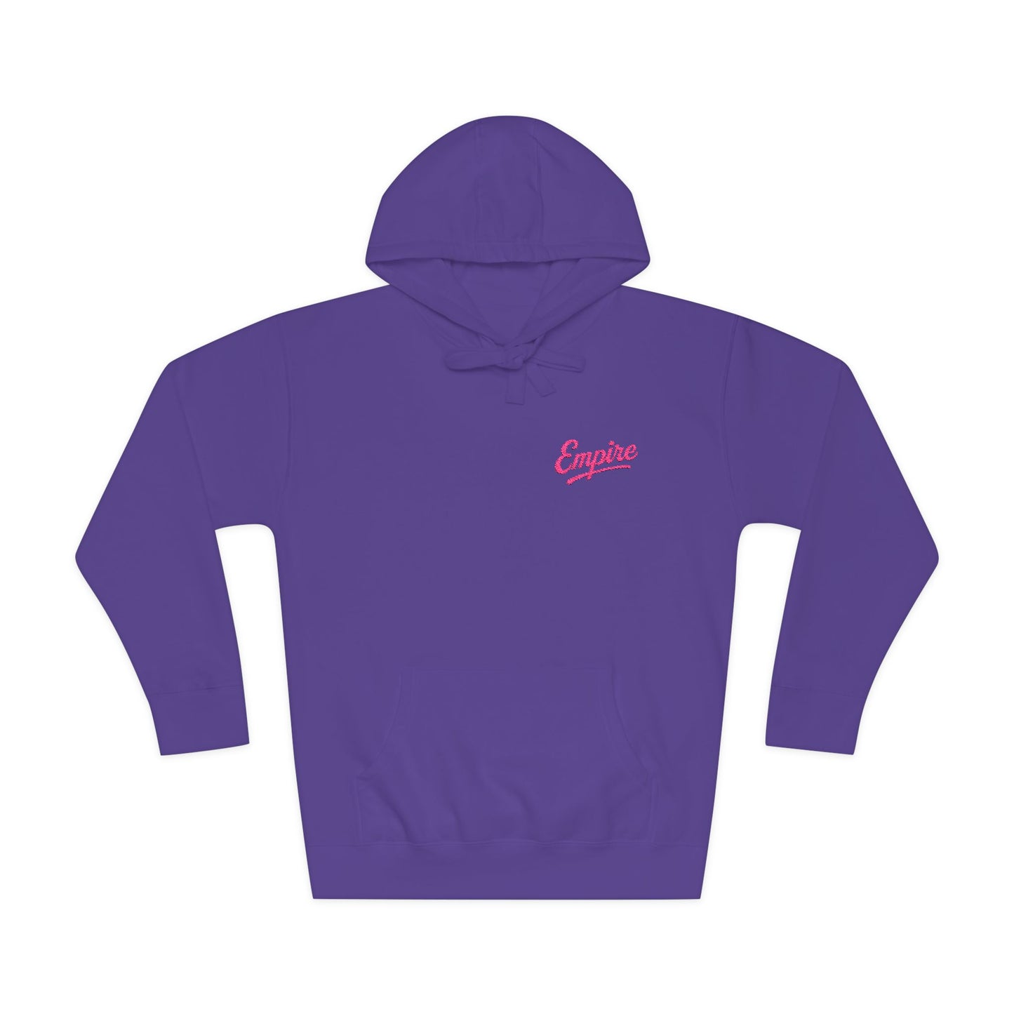 Empire Signature Embroidered Hoodie — Minimal Fleece with Pink 'Empire' Logo