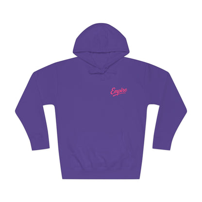 Empire Signature Embroidered Hoodie — Minimal Fleece with Pink 'Empire' Logo