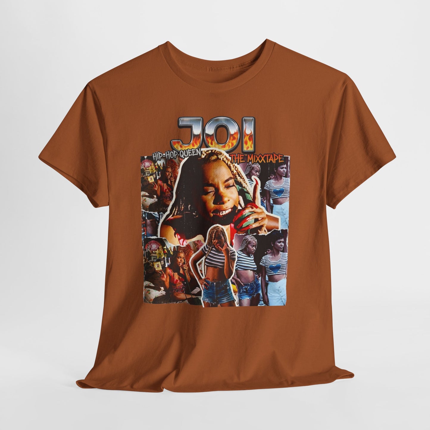 Retro Collage 'JOI' Graphic Tee — Vintage Portraits & Summer Vibes