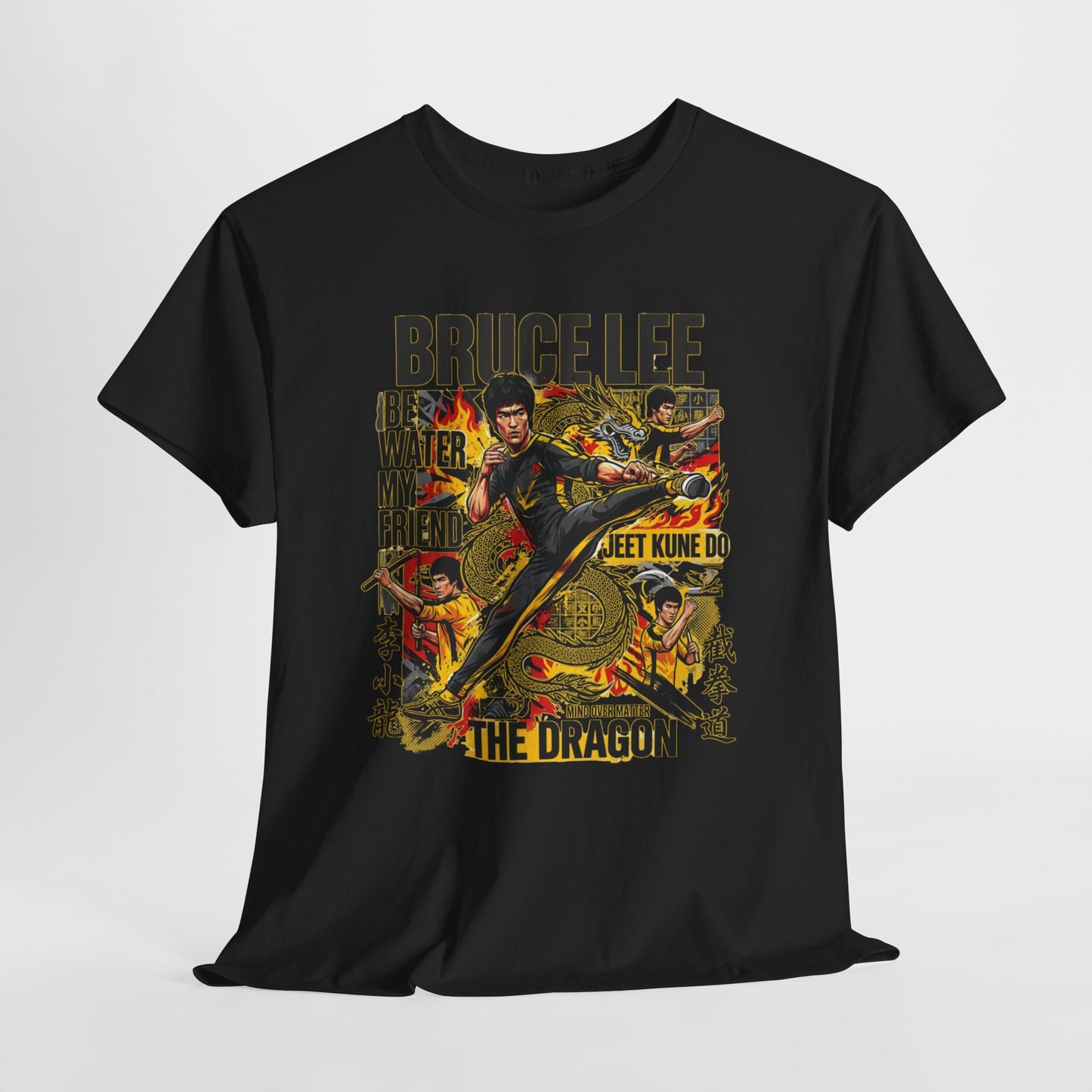 Bruce Lee Dragon Graphic Tee — Martial Arts Vintage Poster T-Shirt