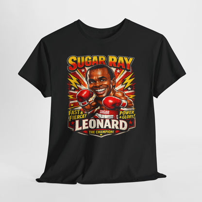 Vintage Boxing Champion Tee – “Sugar Ray Leonard” Graphic Shirt