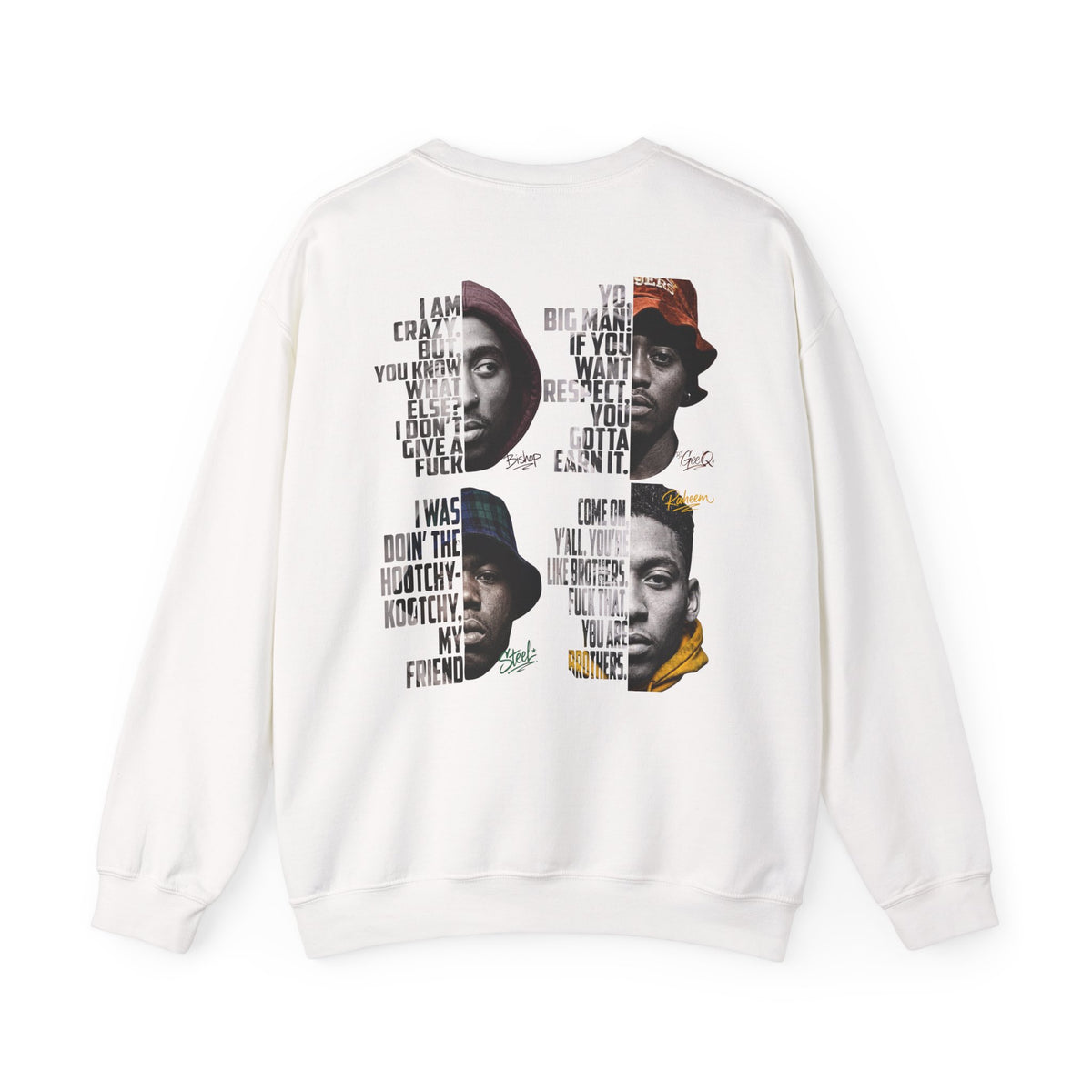 Wrecking Crew "Juice" Crewneck Sweatshirt — Vintage Movie Portraits with Lyrics