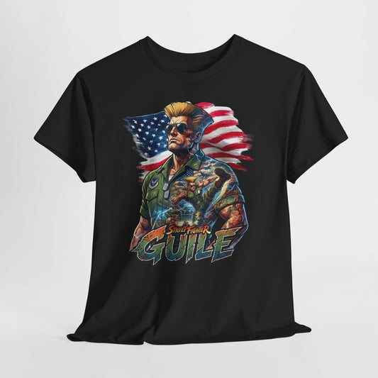 Guile Retro Fighter T‑Shirt — Patriotic Video Game Tribute