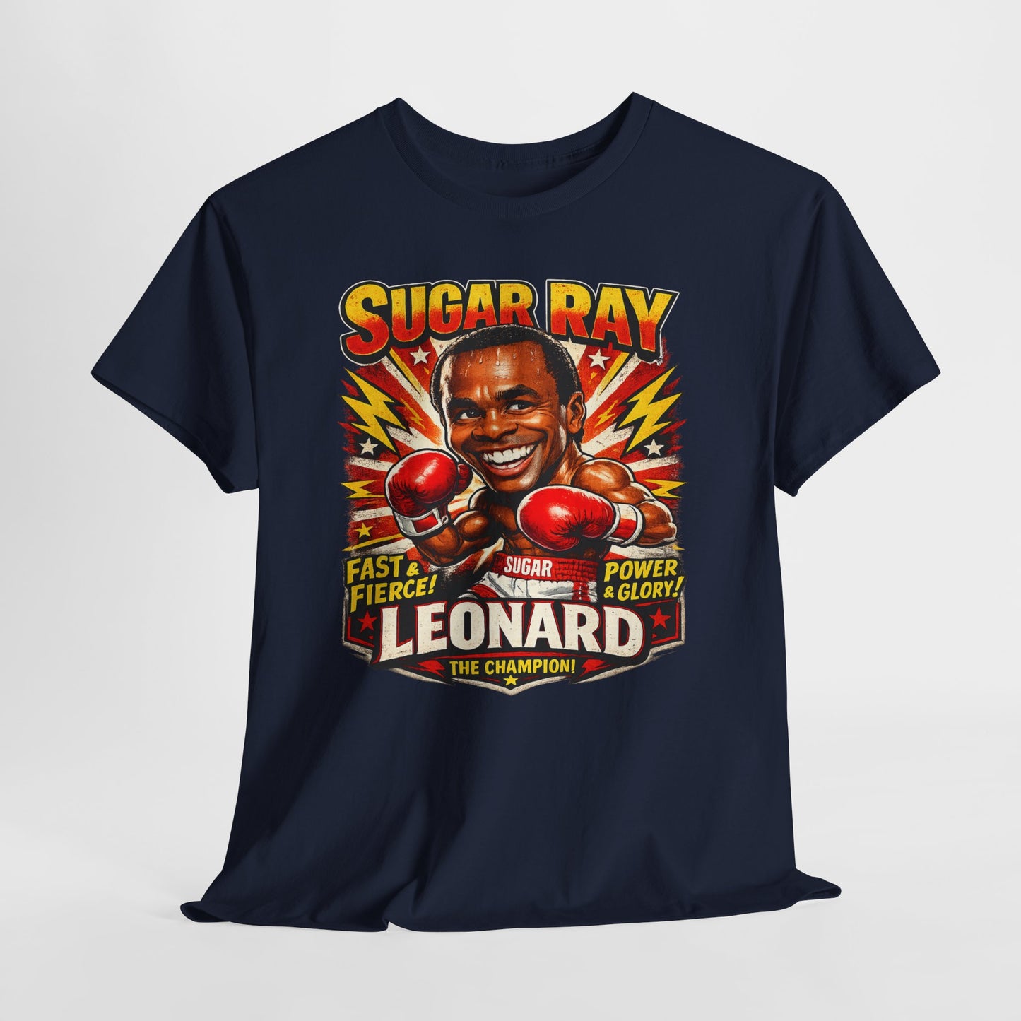 Vintage Boxing Champion Tee – “Sugar Ray Leonard” Graphic Shirt