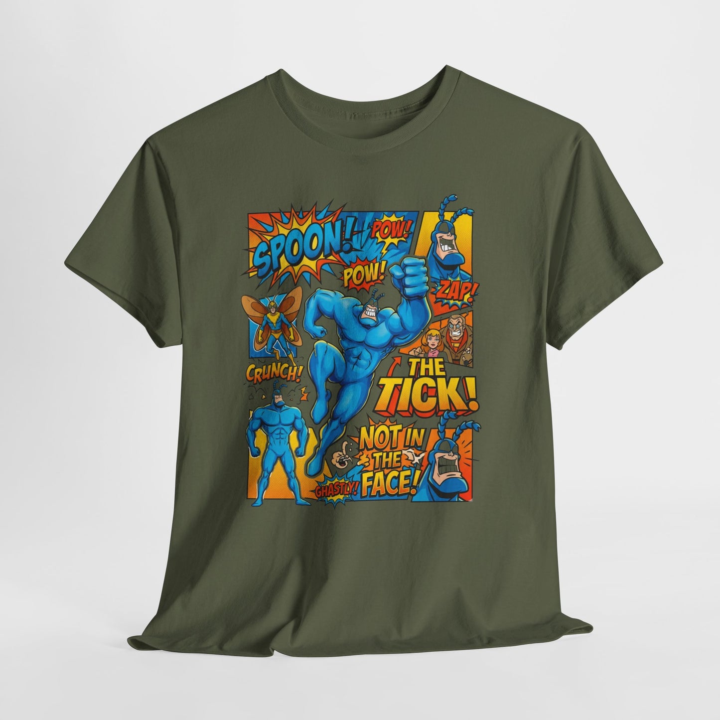 The Tick Comic Panel T-Shirt — Retro Superhero Graphic Tee