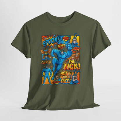The Tick Comic Panel T-Shirt — Retro Superhero Graphic Tee