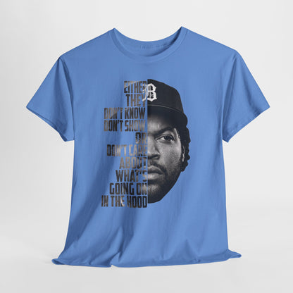 Boyz N The Hood Doughboy Half-Face Portrait with Bold Typography "Either They Don’t Know/Don’t Show"