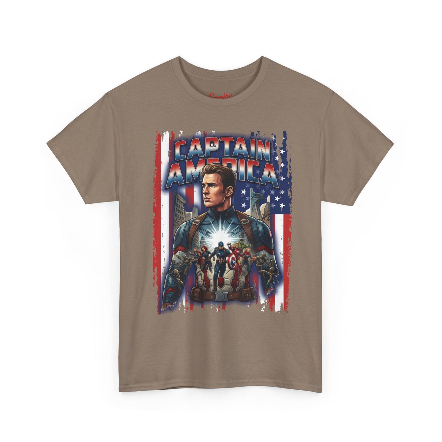 Captain America Graphic Tee - Patriotic Superhero Movie Poster T-Shirt