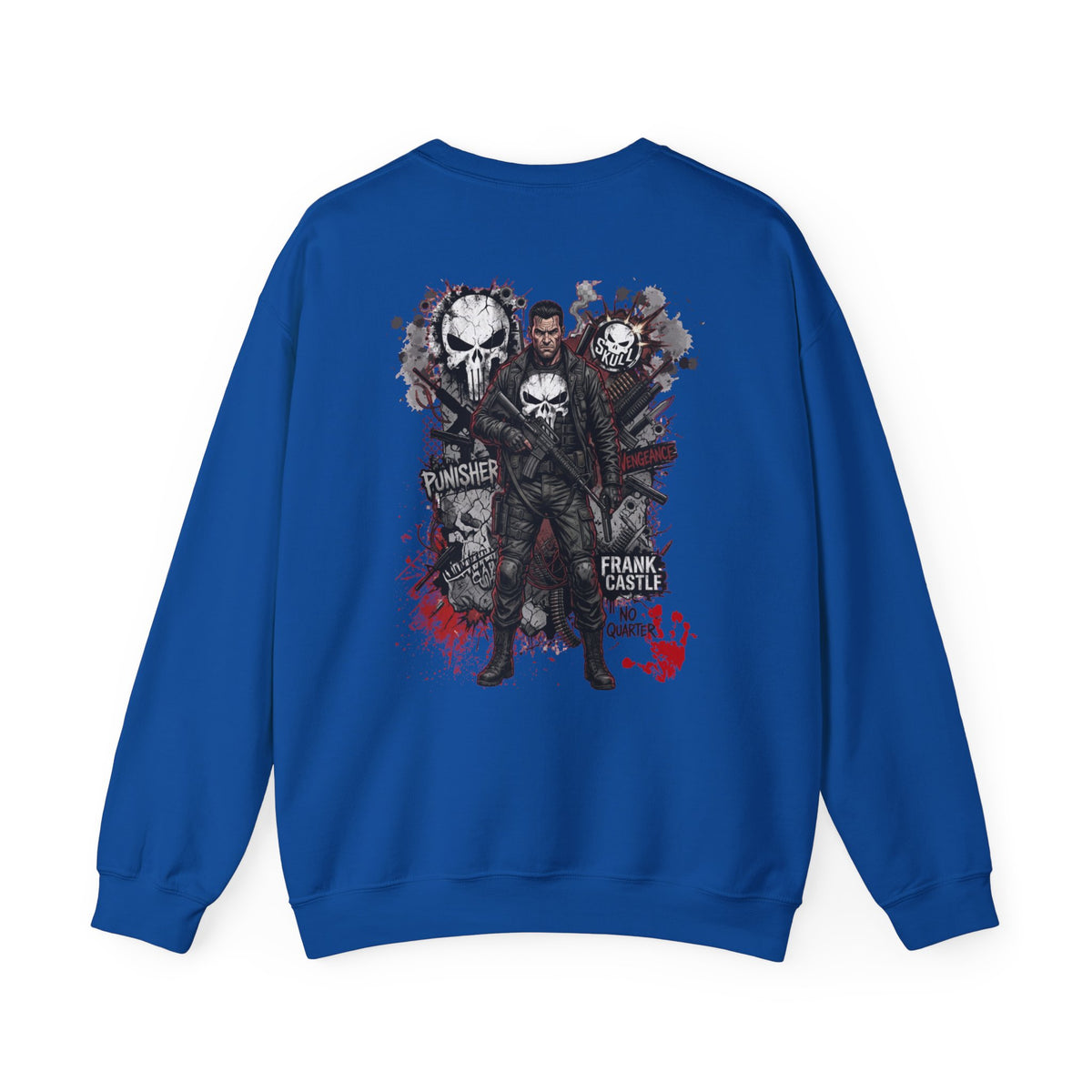 Punisher Graphic Crewneck Sweatshirt — Frank Castle Skull Design