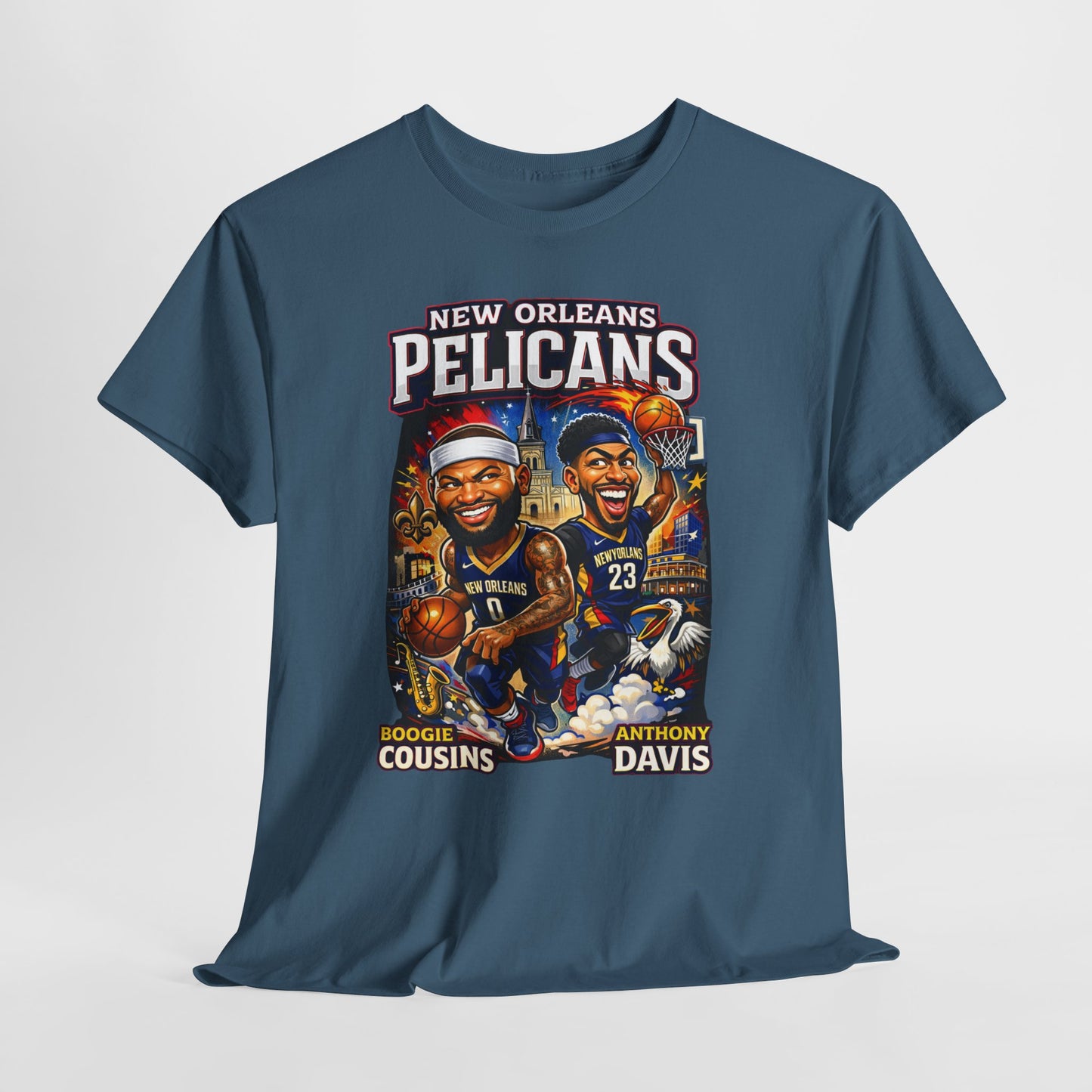 New Orleans Pelicans Basketball T‑Shirt — Boogie Cousins & Anthony Davis Graphic Tee